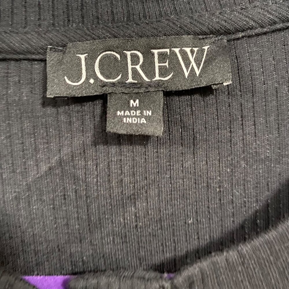 J. Crew Vintage Rib Lady Jacket Blouse Size M Black - Picture 3 of 7
